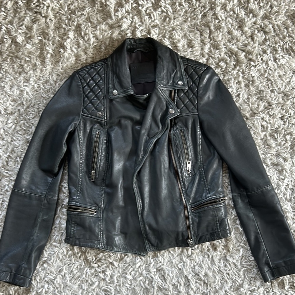 All saints cargo leather jacket